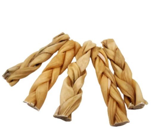 6" Braided Beef Collagen Dog Stick - All Natural - Gideon and Sadie Posh Dogs